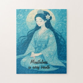 Puzzle Art méditation zen Mindfult Yoga Bleu Custom