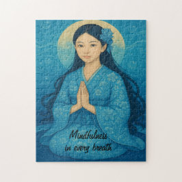 Puzzle Art méditation zen Mindfult Yoga Bleu Custom