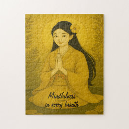 Puzzle Art méditation zen Mindfult Yoga Yellow Custom