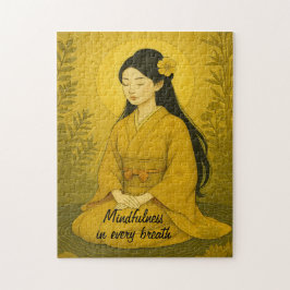 Puzzle Art méditation zen Mindfult Yoga Yellow Custom