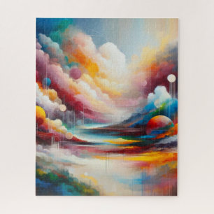 Puzzle Art moderne généré par l'IA paysage coloré