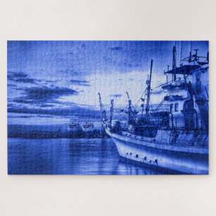 Puzzle Art nautique style hollandais Delft Blue Fishing B
