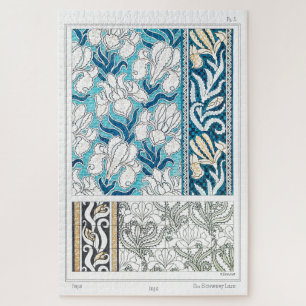 Puzzle Art nouveau iris lilerie floral art
