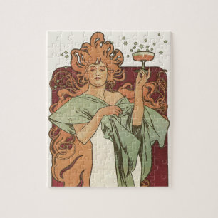 Puzzle Art Nouveau vintage par Mucha, Champagne Party