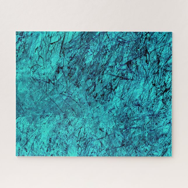 Puzzle Art numérique bleu avec de nombreuses lignes mélan (Horizontal)