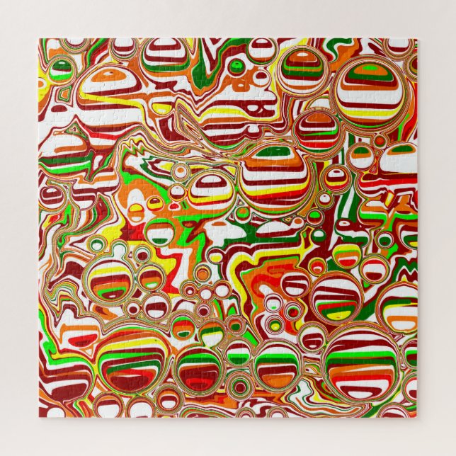 Puzzle Art numérique des bulles rétro (Vertical)