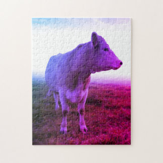 Puzzle Art Pop Retro Tye-Dye Cow