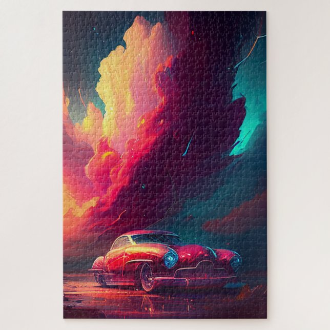 Puzzle Art sur Roues Portrait de voiture numérique (Vertical)