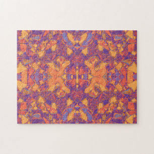 Puzzle Art Tribal Hippie Boho violet orange jaune amérind