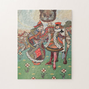 Puzzle Art vintage Reine Roi Chat de Cheshire Wonderland