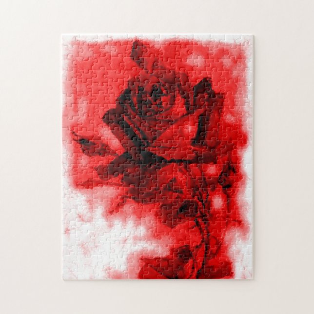 Puzzle Art vintage Rose rouge (Vertical)