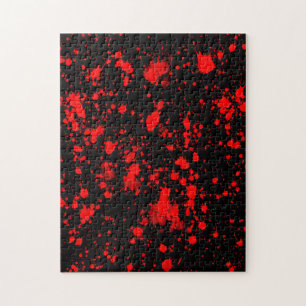 Puzzle Artistic Éclaboussure de peinture noire rouge colo