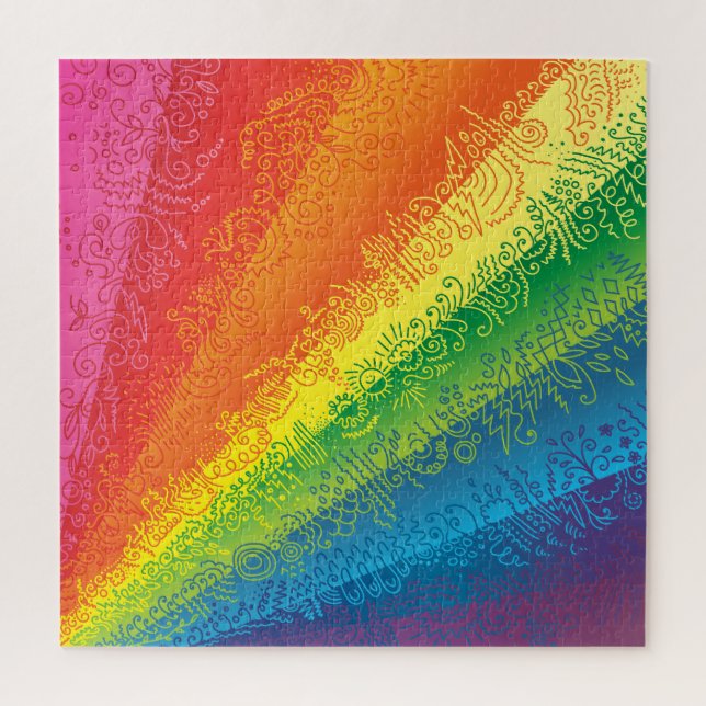 Puzzle Artwork de Doodle arc-en-ciel (Vertical)