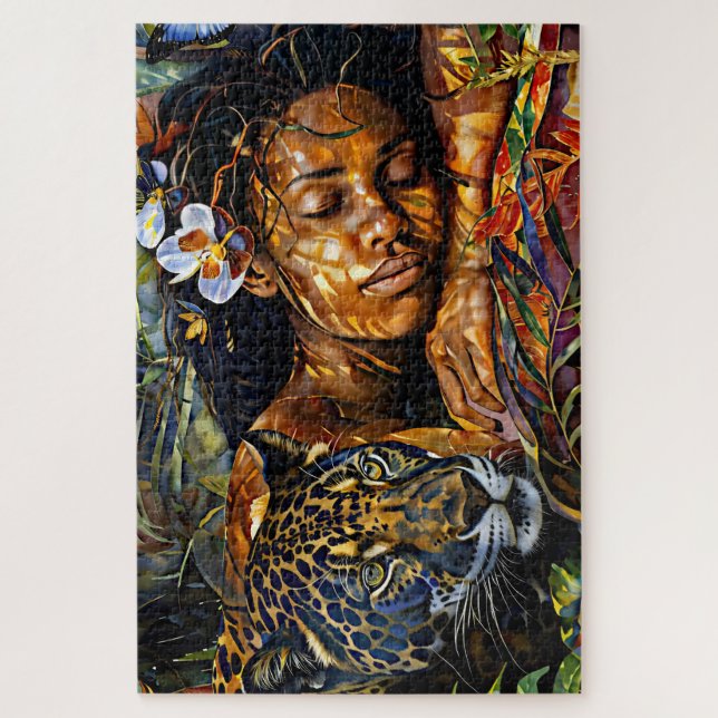 Puzzle "Arumáya" Fleur de Jaguar - Femmes en Amazonie (Vertical)