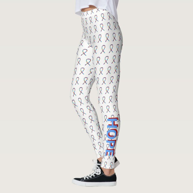 Puzzle ASD Autismus Sensibilisierungsband Custom L Leggings (Links)