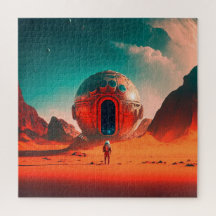 Astronautes Humains Explorent une Planète Extrater