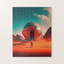 Astronautes Humains Explorent une Planète Extrater