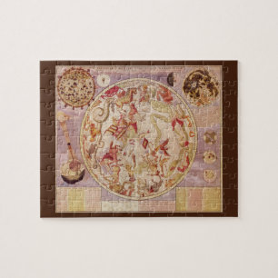 Puzzle Astronomie vintage, Carte Céleste par Carel Allard