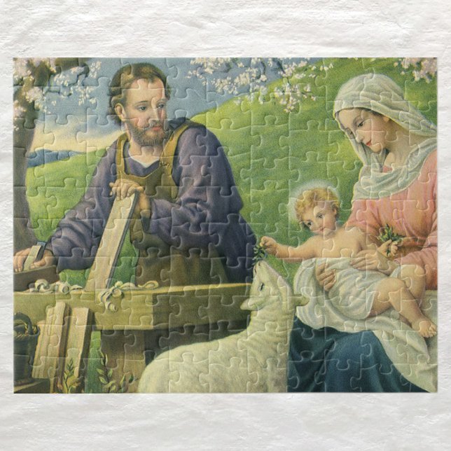 Puzzle Atelier de Joseph avec Marie et Bébé Jésus (Créateur téléchargé)
