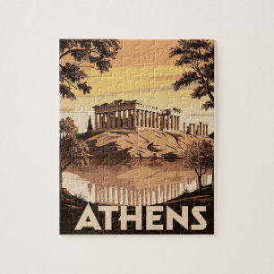 Puzzle Athènes d'inspiration vintage - Parthénon emblémat