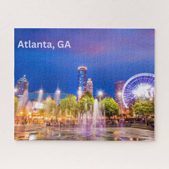 Puzzle Atlanta, GA City Park Vue nocturne (Horizontal)