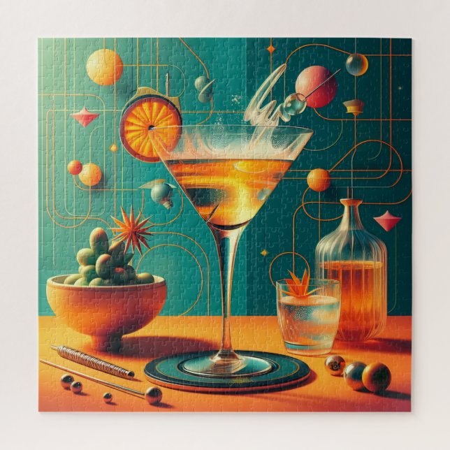 Puzzle Atomic Futuristic Cosmic Storm Martini (Vertical)