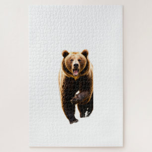 Puzzle attaque d'ours grizzly un homme dans le dos 8k sur