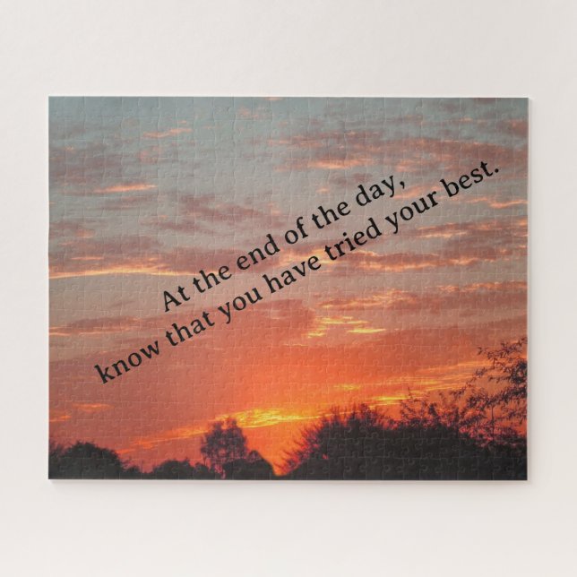 Puzzle Au bout du jour Coucher de soleil Inspirant (Horizontal)