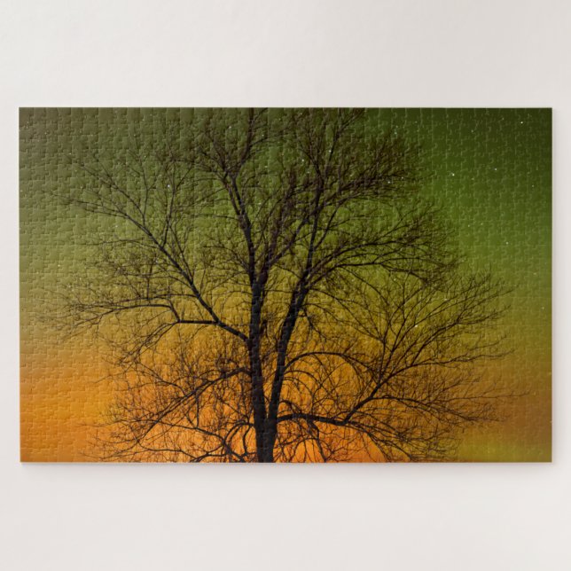Puzzle Aurora Borealis & Cottonwood Tree (Horizontal)