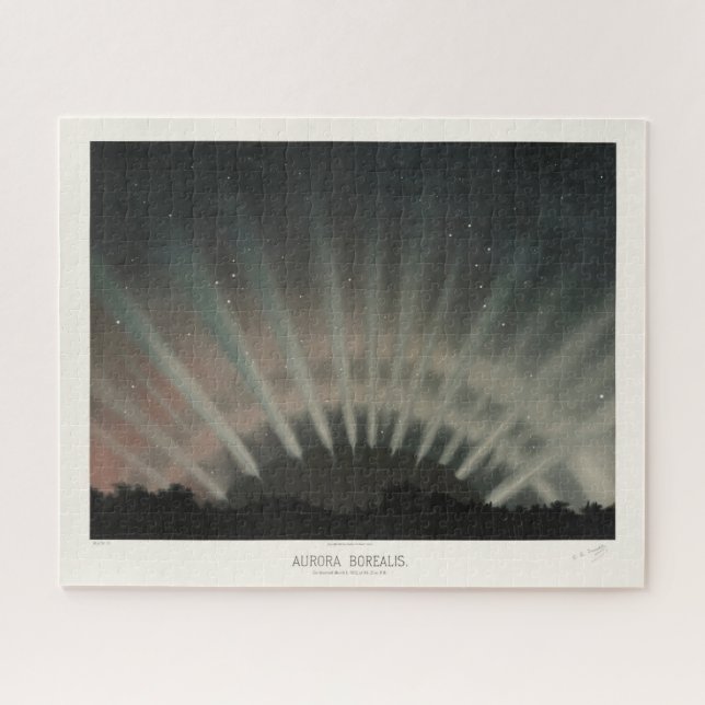 Puzzle Aurora Borealis Print, Trouvelot, 1881, Restauré (Horizontal)