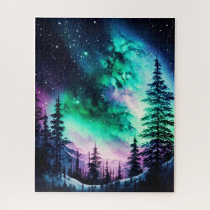 Puzzle Aurora céleste boréale Lumières nord vives