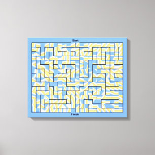 Puzzle aus blau und gelb leinwanddruck