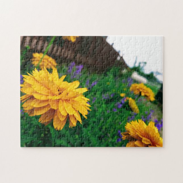 Puzzle aus dem Foto der kreativen Gelbblume (Horizontal)
