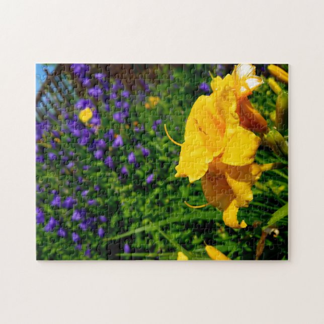 Puzzle aus dem Foto der kreativen Gelbblume (Horizontal)