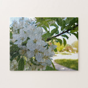 Puzzle aus Foto- der kreativen weißen Blume