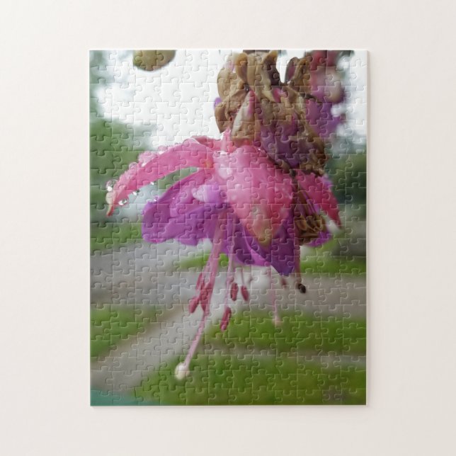 Puzzle aus Foto-Puzzle mit kreativer Rosa Fuchsia- (Vertikal)