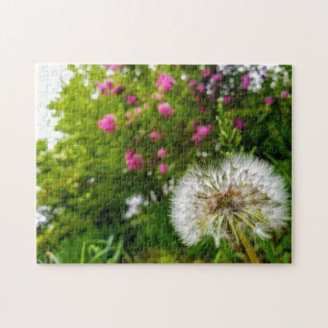 Puzzle aus kreativem Rasenleuchter aus Foto (Horizontal)
