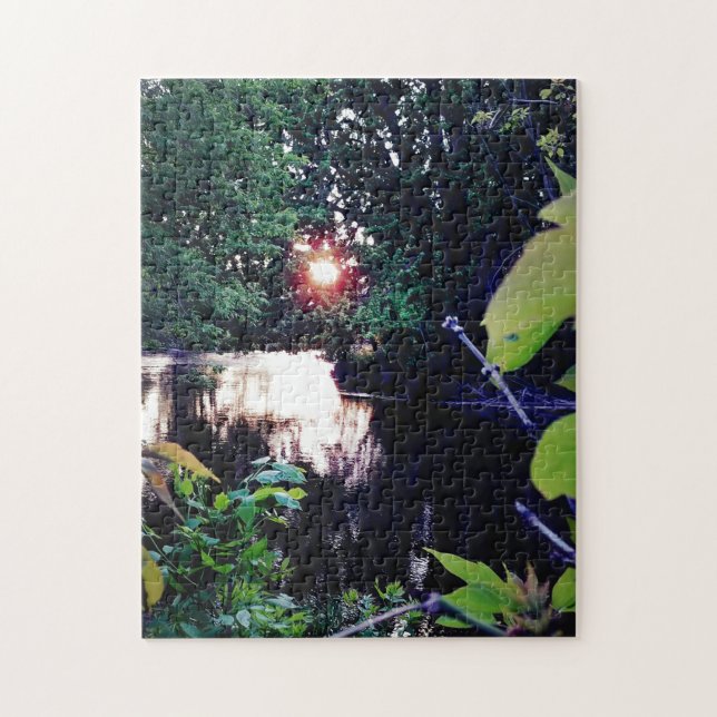 Puzzle aus kreativem Sonnenaufgang Foto (Vertikal)