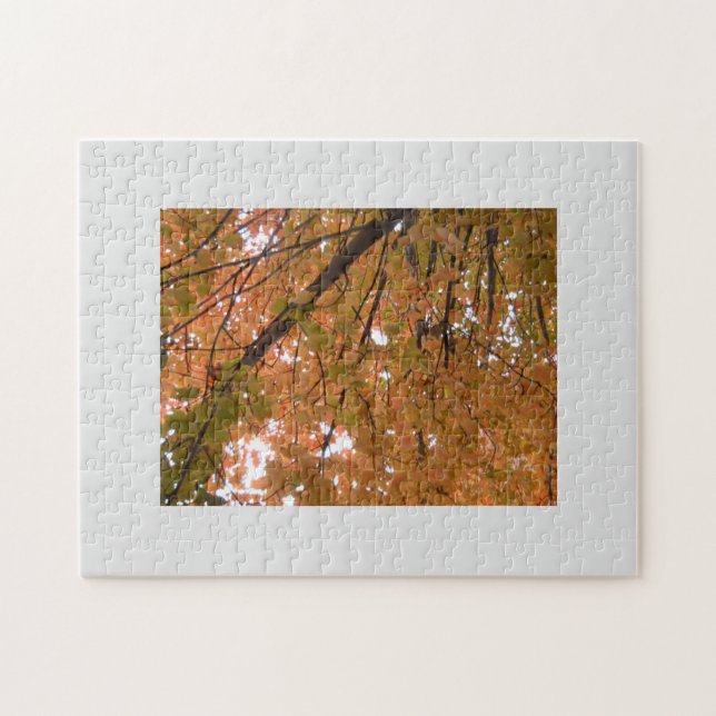 Puzzle aus Orange-goldenen Blätter (Horizontal)