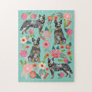 Puzzle Australian Cattle Dog Vintage Florals
