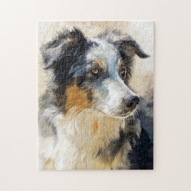 Puzzle Australian shepherd dog portrait (Vertical)