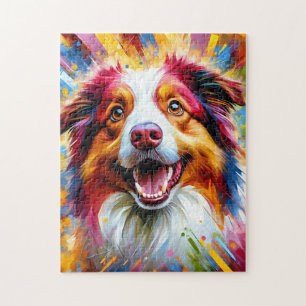 Puzzle Australian Shepherd Red Merle Dog Acrylique Imprim