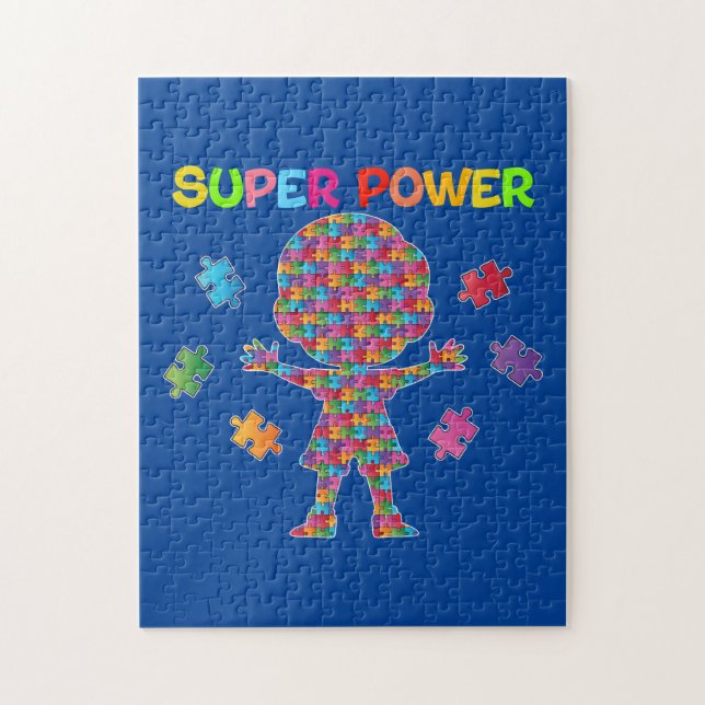 Puzzle Autisme, super puissance (Vertical)