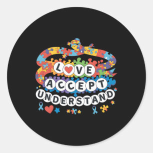 Puzzle Autismus Bewusstsein Freundschaft Bracelet  Runder Aufkleber