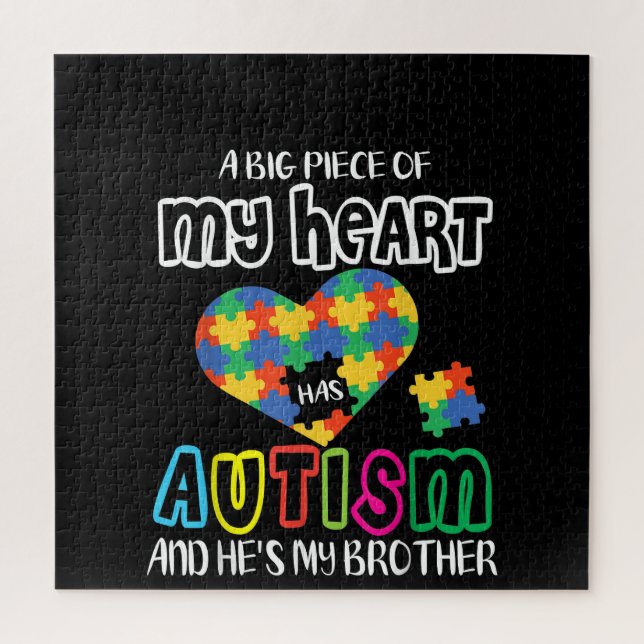 Puzzle Autiste | Un gros morceau Mon coeur a l'autisme (Vertical)