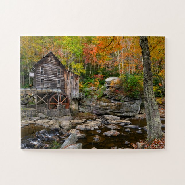 Puzzle Automne à Glade Creek Grist Mill en Virginie-Occid (Horizontal)
