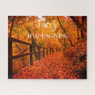 Puzzle Automne Moderne Action de grâce Feuilles Orange Ji
