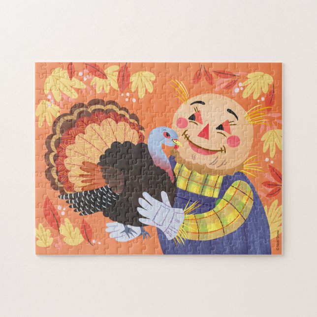 Puzzle Automne Scarecrow et Turquie (Horizontal)