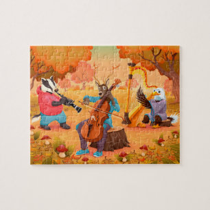 Puzzle Autumn Badger Deer Eagle Fall Music Thanksgiving
