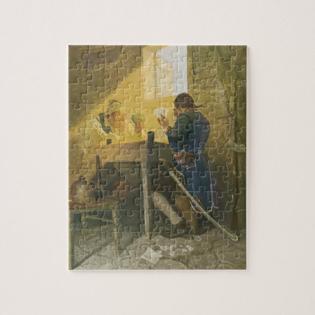 Puzzle Aux Cartes dans la cage de Cluny par NC Wyeth (Vertical)